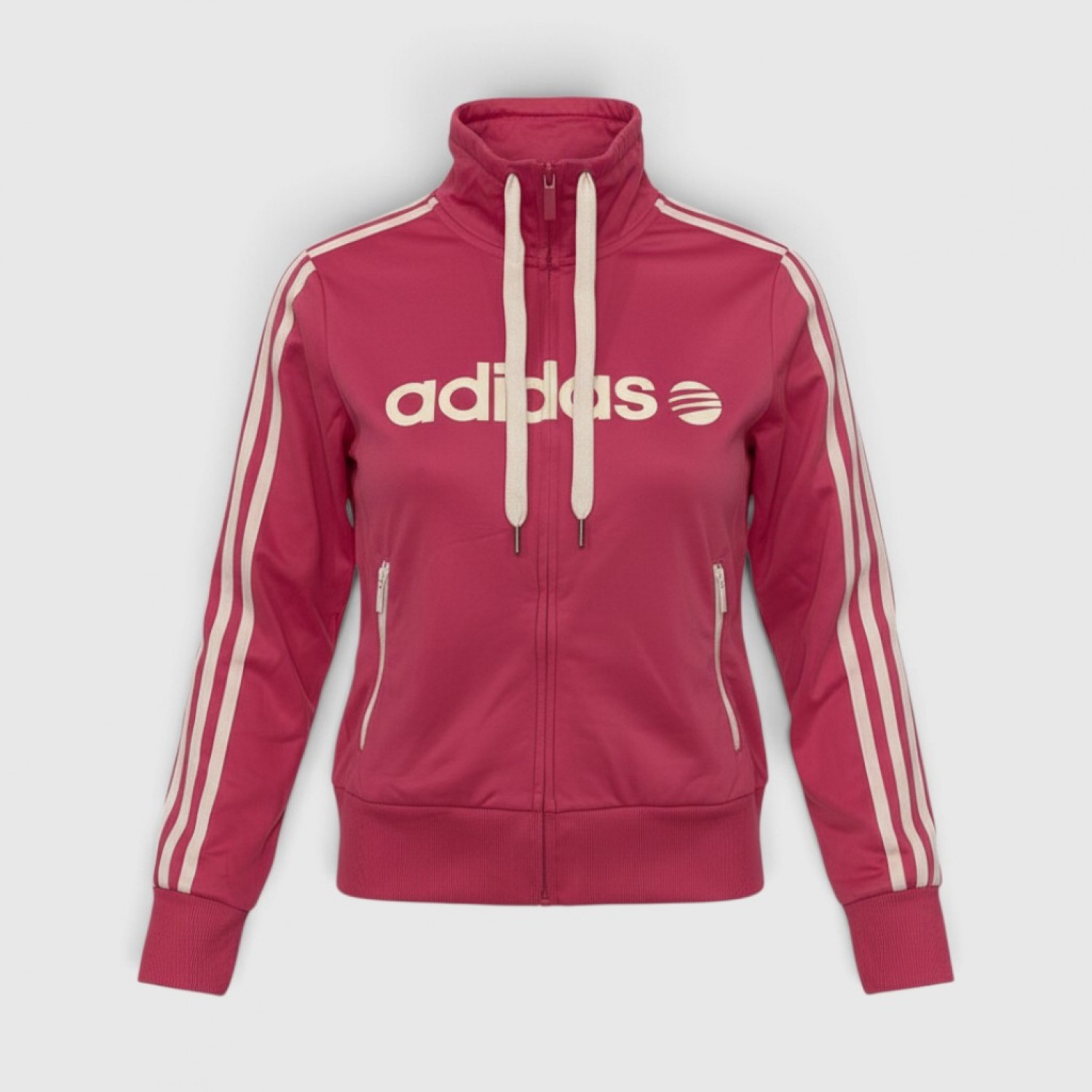 Adidas Neo Retro Spellout Funnel Neck Track Jacket Pink / Pre Owned